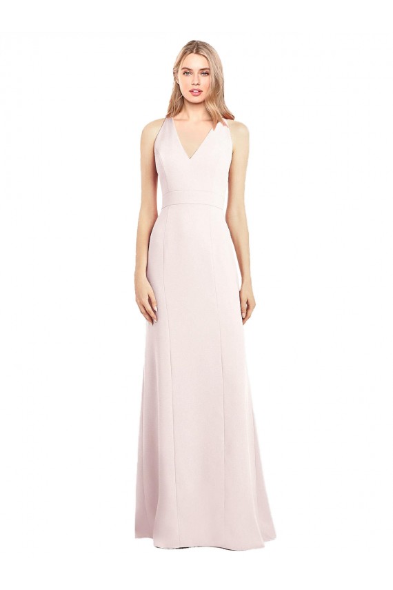 Cheap V-Neck Keyhole Back Crepe Trumpet Bridesmaid Dress / Prom Dress Canada