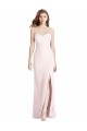 Cheap Strapless Crepe Trumpet Bridesmaid Dress / Prom Dress with Front Slit Canada