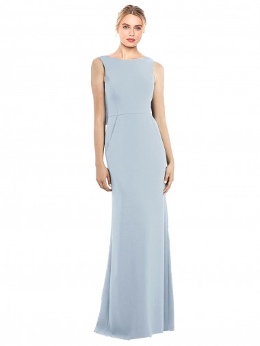 Cheap Draped Backless Crepe Bridesmaid Dress / Prom Dress with Pockets Canada
