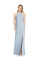 Cheap High Neck Backless Formal Crepe Trumpet Bridesmaid Dress Canada
