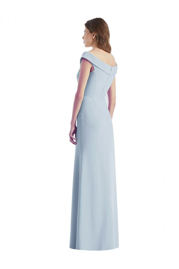 Cheap Romantic Off the Shoulder Long Maxi Bridesmaid Dress with Side Slit Canada