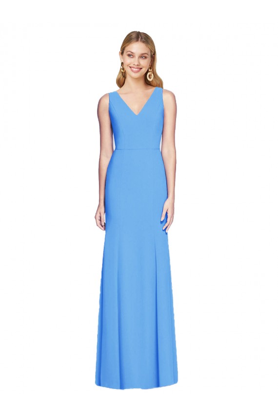 Cheap Flattering Trumpet Long Sleeveless Bridesmaid Dress / Prom Dress with Open Back Canada