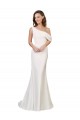 Cheap One Shoulder Formal Crepe Bridesmaid Dress / Prom Dress with Draped Off the Shoulder Strap Canada