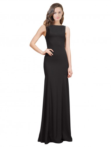Cheap Sleeveless Bateau Neckline Crepe Bridesmaid Dress / Prom Dress with Twist Back Canada