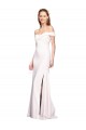 Cheap Criss Cross Off the Shoulder Formal Crepe Bridesmaid Dress / Prom Dress with Side Slit Canada