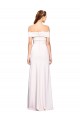 Cheap Criss Cross Off the Shoulder Formal Crepe Bridesmaid Dress / Prom Dress with Side Slit Canada