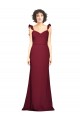 Cheap Crepe Slip Bridesmaid Dress / Prom Dress with Ruffled Straps Canada
