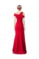 Cheap Sleeveless Ruched Formal Crepe Mermaid Bridesmaid Dress / Prom Dress with Off The Shoulder Detail Canada