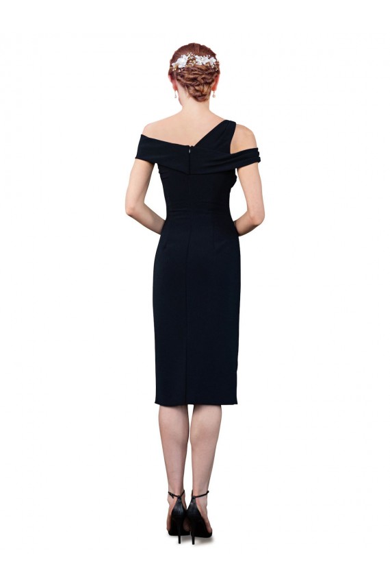 Cheap Draped Cross Shoulder Stretch Formal Crepe Cocktail Dress / Homecoming Dress Canada