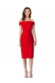Cheap Off the Shoulder Square Neck Cocktail Length Bridesmaid Dress / Prom Homecoming Dress Canada