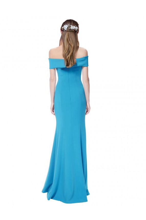 Cheap Off the Shoulder Formal Crepe Bridesmaid Dress / Prom Dress with Fitted Silhouette Canada