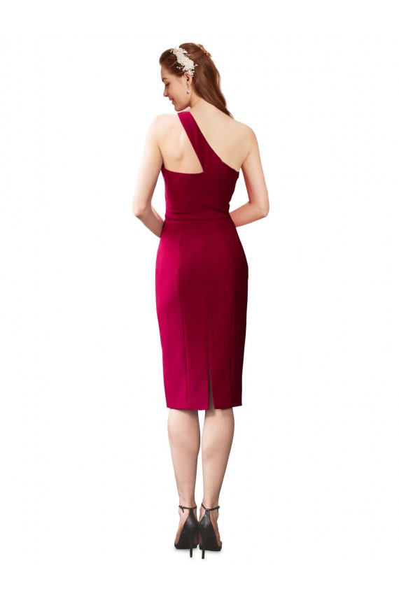 Cheap One Shoulder Short Formal Crepe Cocktail Length Bridesmaid Dress / Prom Homecoming Dress Canada