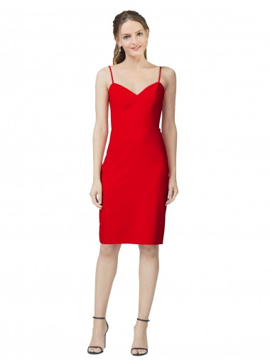 Cheap Sleeveless Sheath Sweetheart Neckline Formal Crepe Bridesmaid Dress / Prom Homecoming Dress Canada