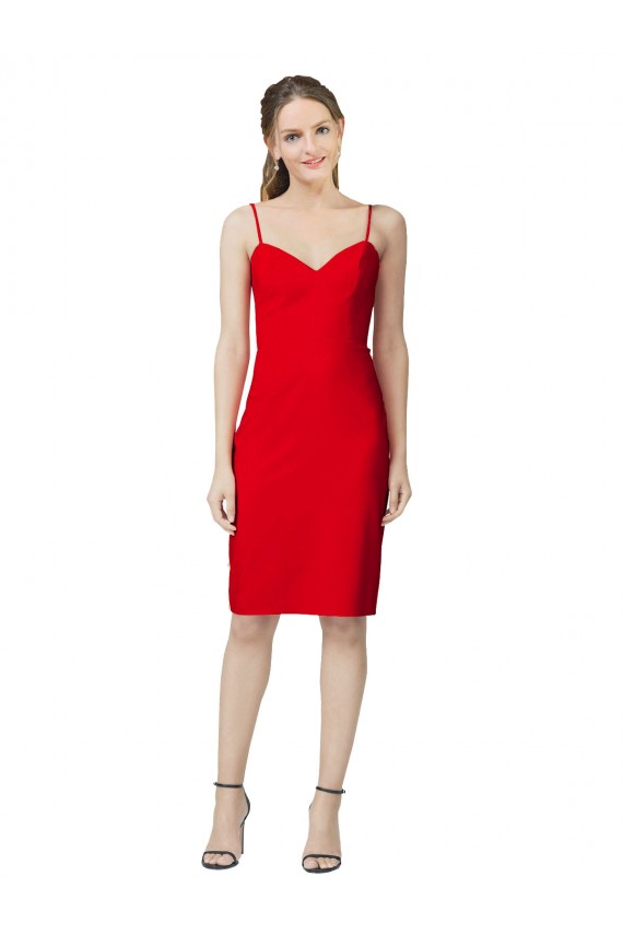 Cheap Sleeveless Sheath Sweetheart Neckline Formal Crepe Bridesmaid Dress / Prom Homecoming Dress Canada