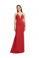 Cheap Mermaid Plunging V-Neck Formal Crepe Bridesmaid Dress / Prom Dress with Wide Open Back Canada
