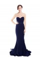Cheap Strapless Sweetheart Neckline Crepe Bridesmaid Dress / Prom Dress with Satin Waistband Canada