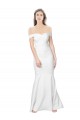 Cheap Mermaid Off the Shoulder Long Formal Crepe Bridesmaid Dress / Prom Dress with Low Back Canada
