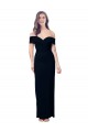 Cheap Off the Shoulder Long Full Length Formal Crepe Bridesmaid Dress / Prom Dress with Side Split Canada