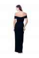 Cheap Off the Shoulder Long Full Length Formal Crepe Bridesmaid Dress / Prom Dress with Side Split Canada