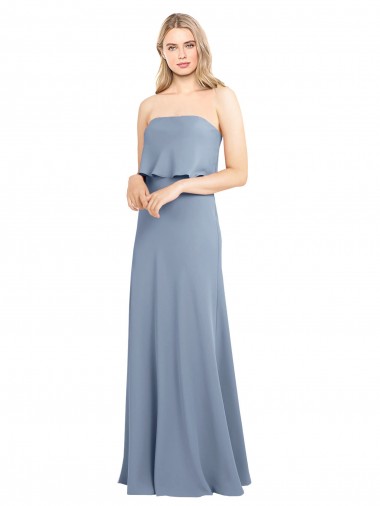 Cheap High Neck Sheath Sleeveless Stretch Formal Crepe Bridesmaid Dress / Prom Dress Canada