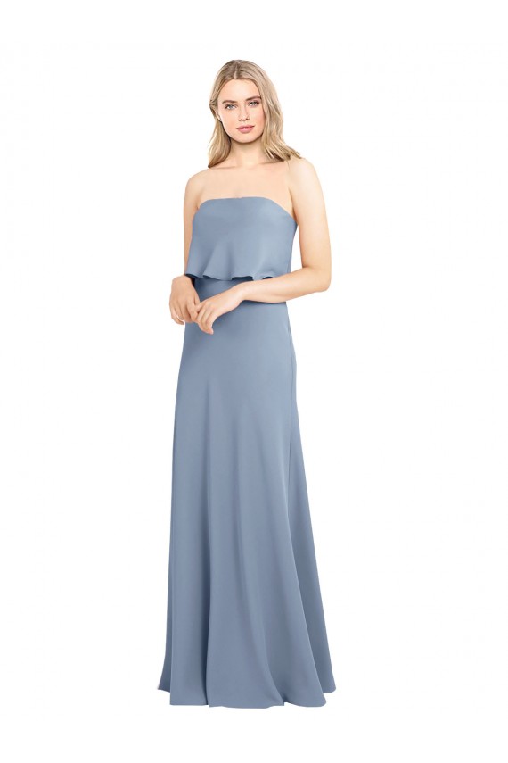 Cheap High Neck Sheath Sleeveless Stretch Formal Crepe Bridesmaid Dress / Prom Dress Canada