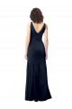 Cheap Classic V-Neck Long Stretch Formal Crepe Bridesmaid Dress / Prom Dress with V-Back Canada