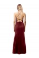 Cheap Fit and Flare Halter Neckline Stretch Formal Crepe Bridesmaid Dress / Prom Dress with Strappy Back Canada
