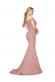 Cheap Off the Shoulder Sweetheart Long Sweep Train Formal Crepe Bridesmaid Dress / Prom Dress Canada