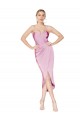 Cheap High Neck Spaghetti Straps Short Formal Cocktail Crepe Bridesmaid Dress / Prom Dress Canada