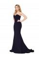 Cheap Sweetheart High Neck Sweep Train Sleeveless Formal Crepe Bridesmaid Dress / Prom Dress Canada