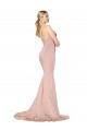 Cheap Sweep Train Sweetheart Long Mermaid Formal Crepe Bridesmaid Dress / Prom Dress Low Back Canada