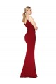 Cheap Spaghetti Straps V-Neck Long Formal Crepe Dress with High Slit Canada