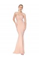 Cheap Sweetheart Shirred Neck Long Floor Length Formal Crepe Bridesmaid Dress / Prom Dress Canada