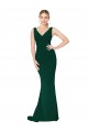 Cheap V-Neck Floor Length Long Formal Crepe Mermaid Bridesmaid Dress / Prom Dress Canada
