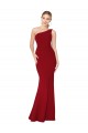 Cheap One Shoulder Long High Neck Sleeveless Mermaid Formal Crepe Bridesmaid Dress / Prom Dress Canada