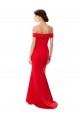 Cheap Off the Shoulder Sweetheart Maxi Formal Crepe Bridesmaid Dress / Prom Dress With Thigh Split and Train Canada