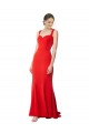 Cheap Long Chapel Train Fishtail Maxi Formal Crepe Bridesmaid Dress / Prom Dress with Sweetheart Neckline Canada