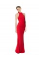 Cheap Halter Neck Keyhole Back Sleeveless Formal Crepe Maxi Bridesmaid Dress / Prom Dress Canada