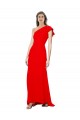 Cheap High Neck Ruffle Frill One Shoulder Maxi Formal Crepe Bridesmaid Dress / Prom Dress Canada