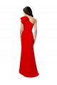 Cheap High Neck Ruffle Frill One Shoulder Maxi Formal Crepe Bridesmaid Dress / Prom Dress Canada
