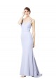 Cheap Sweetheart High Neck Sleeveless Formal Crepe Bridesmaid Dress / Prom Dress Canada