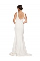 Cheap Square Neck Long Sheath Sweep Train Crepe Bridesmaid Dress / Prom Dress  Canada
