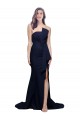 Cheap Long Strapless Sweep Train Low Back Crepe Bridesmaid Dress / Prom Dress Canada