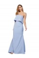 Cheap Strapless Full Length Formal Crepe Bridesmaid Dress / Prom Dress with Bodice Overlay Canada