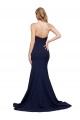 Cheap Fit and Flare Sweetheart Long Formal Crepe Bridesmaid Dress / Prom Dress with Sweep Train Canada