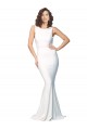 Cheap High Neck Low V-Back Long Formal Crepe Bridesmaid Dress / Prom Dress Canada