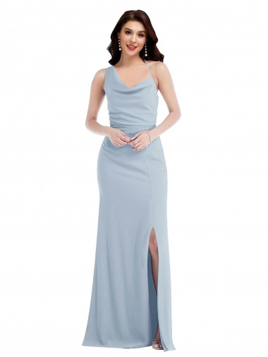 Cheap One Shoulder Draped Cowl Neck Maxi Bridesmaid Dress / Prom Dress Canada