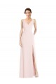 Cheap Square Neck Low Back A-Line Bridesmaid Dress / Prom Dress with Front Slit and Pockets Canada
