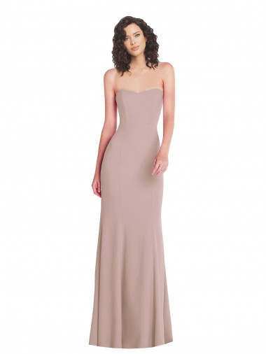 Cheap Strapless Princess Line Formal Crepe Mermaid Bridesmaid Dress / Prom Dress Canada