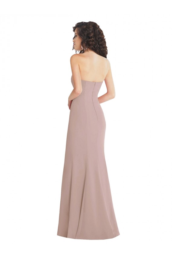 Cheap Strapless Princess Line Formal Crepe Mermaid Bridesmaid Dress / Prom Dress Canada
